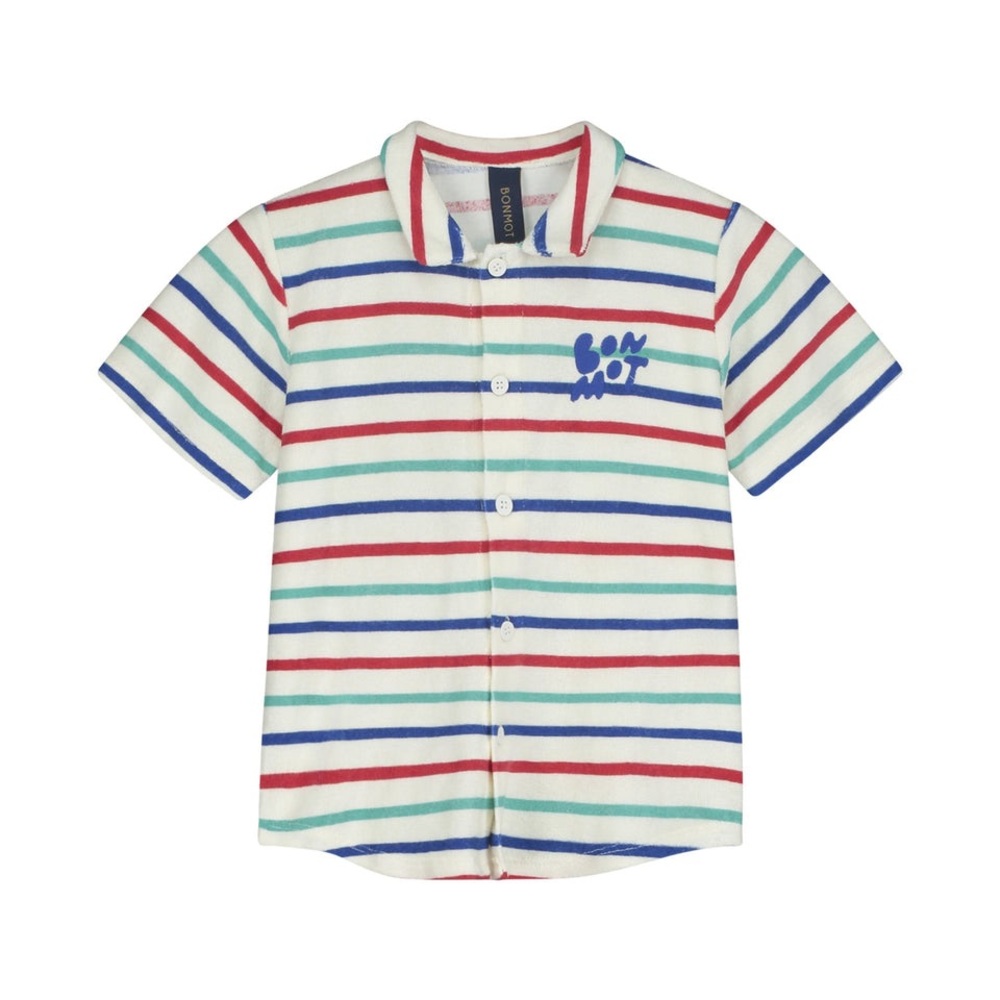 Bonmot - Terry Button Striped Shirt